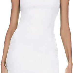 Women's Summer Mini Dress Knit Square Neck Sleeveless Bodycon Casual